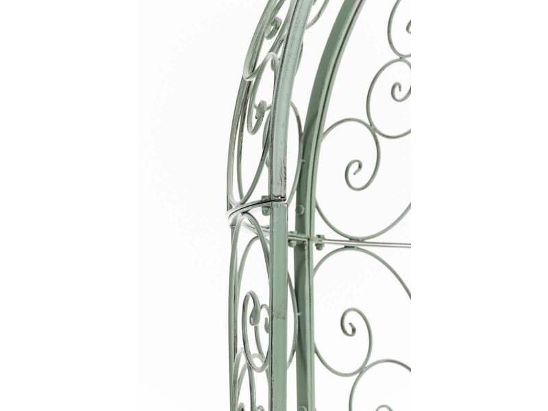  Banc de jardin avec arche à rosiers en métal vert vieilli style vintage mdj10185  - Conforama C
