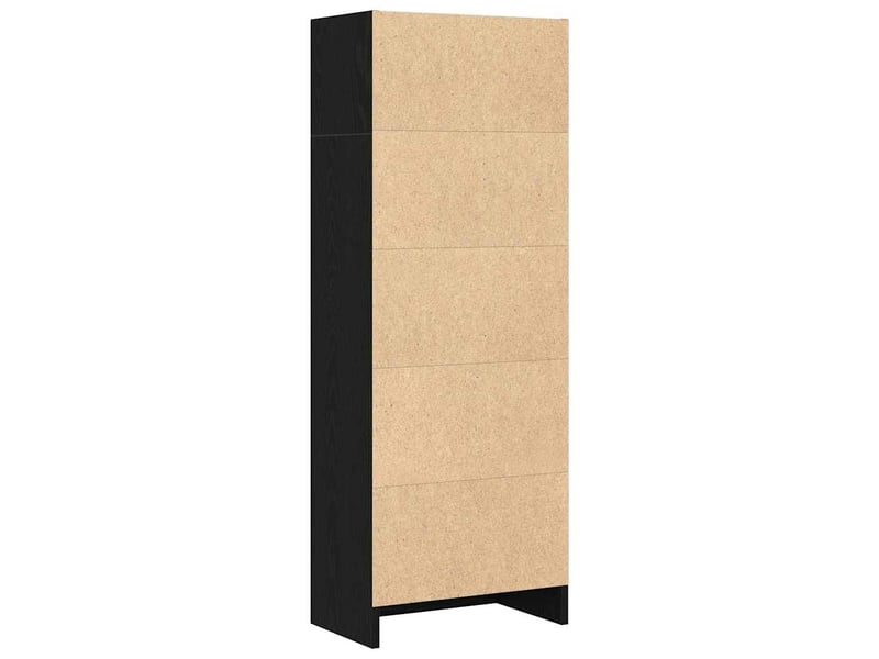  Bibliothèque, meuble de rangement salon en chêne noir 40 x 24 x 109 cm bois d'ingénierie  - Conforama E