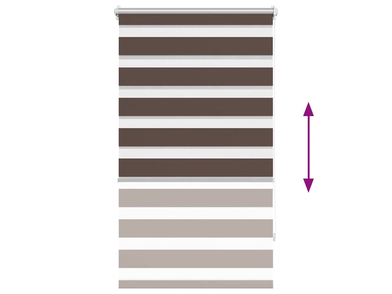 Store vénitien zebra, store de fenêtre 90,9 x 150 cm, largeur du tissu 86,7 cm, couleur café cf48215 - Conforama E