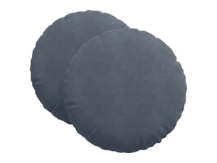 Lot de 2 coussins de siège, coussins décoratifs gris foncé ø 40 x 13 cm velours cf59932