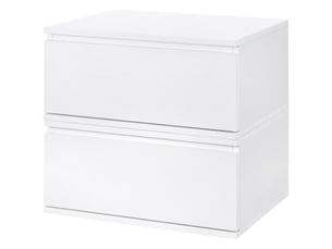 Ensemble de 2 tables de chevet avec tiroir et structure suspendue, en aggloméré et mdf, 49 x 38 x 23 cm, blanc