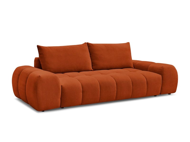  Bobochic canapé droit fixe 3 places everest tissu texturé orange EVEREST - Conforama A