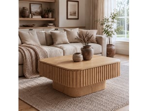 Table basse carré(e) coloris naturel <strong>DESMIU</strong> <strong></strong> - 75 cmx75 cm