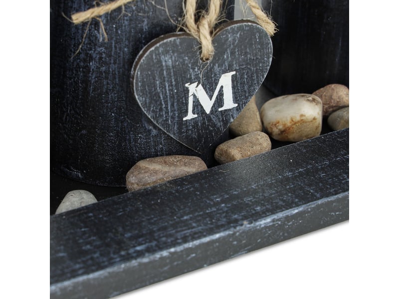  Porte-bougies déco avec plateau 4 bougeoirs pour une ambiance cosy moderne 40 x 12 x 8 cm en bois noir 13_0011899  - Conforama D