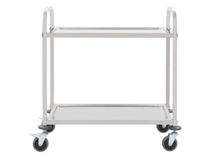 Desserte de cuisine, chariot de rangement à 2 niveaux 95x45x83,5 cm acier inoxydable