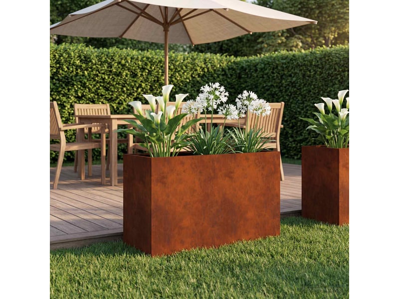 Jardinière - cache-pot de jardin rouillé 80 x 30 x 50 cm acier patiné - Conforama B