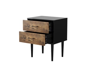 Table de chevet rétro 51 x 38 x 66 cm avec deux tiroirs, style industriel, marron antique