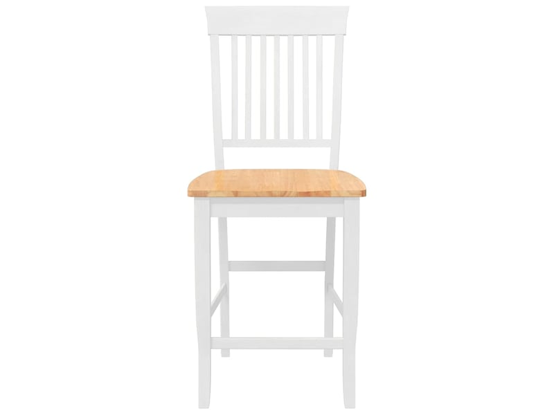  Lot de 2 tabouret de bar, chaise de bar en bois massif blanc et caoutchouc shl93884  - Conforama E