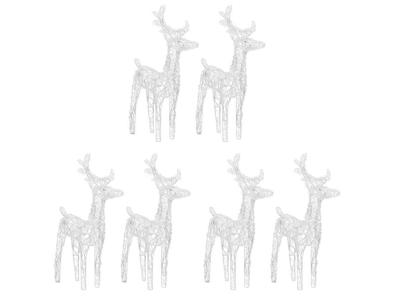  Rennes de noël 6 pcs 240 led blanc chaud acrylique  - Conforama C