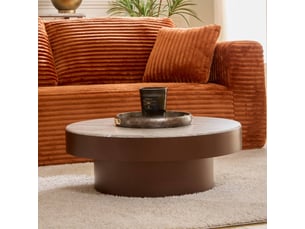 Table basse rond(e) coloris marron <strong>ATMOSPHERA CRÉATEUR D'INTÉRIEUR</strong> <strong>GRAPHITE</strong> - 80 cmx80 cm