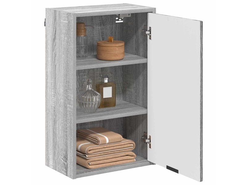  Cabinet de salle de bain, meuble de rangement gris sonoma 39x23.5x65 cm  - Conforama C