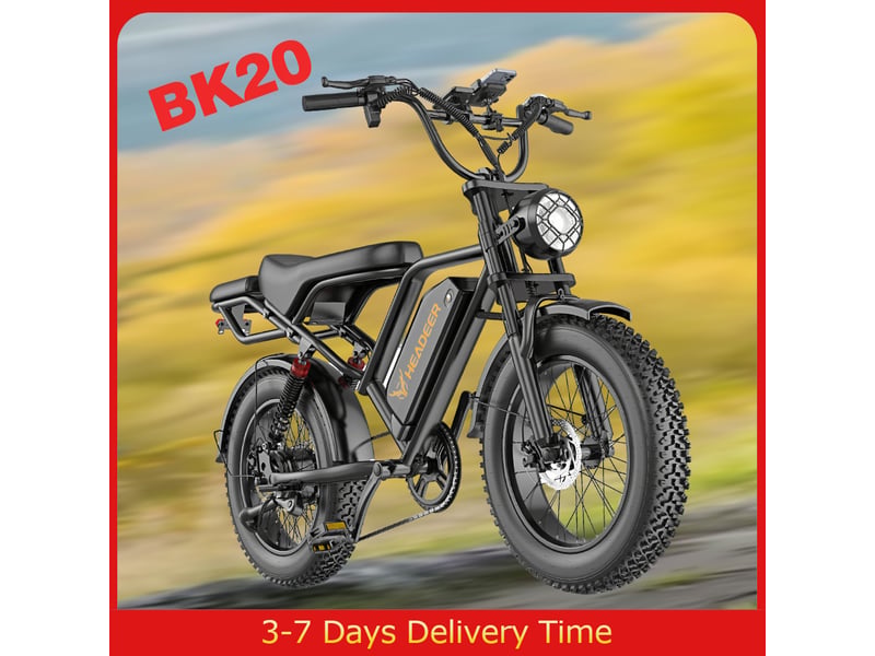  Headeer vélo électrique bk20 750w 48v 20ah autonomie 80km vitesse 50kmh suspension double frein à disque  - Conforama E