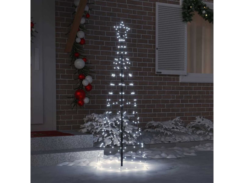 Sapin de noël - arbre de noël led avec piquets au sol blanc froid 250 cm fer - Conforama C