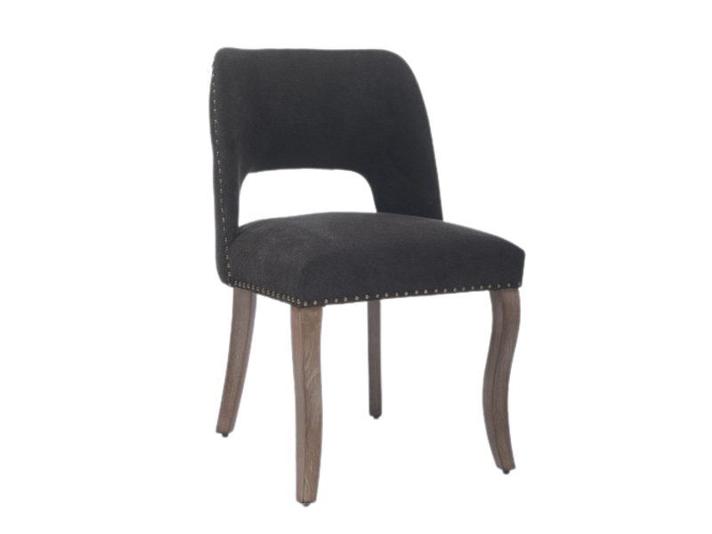  Chaise - lot de 2 - design moderne - chenille - noir - pour salon et séjour 58x51x82.5cm - Conforama A