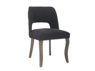 Chaise - lot de 2 - design moderne - chenille - noir - pour salon et séjour