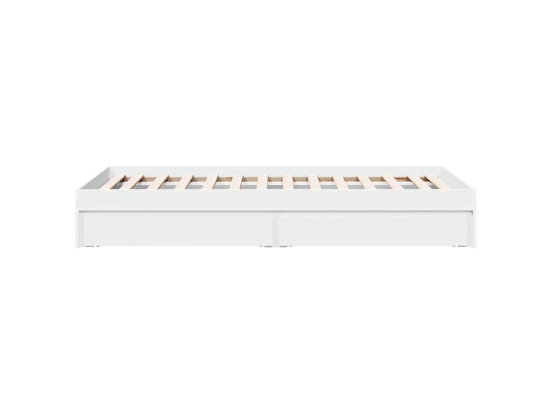 Lit simple- lit adulte - cadre de lit avec rangement blanc 80 x 200 cm bois d'ingénierie - Conforama D