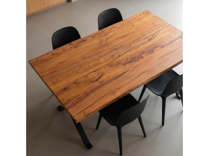  Table à manger extensible rustica 180-227,5cm style industriel bois et métal noir Rustica - Conforama C