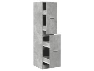 Meuble de rangement, armoire d'apothicaire gris béton 30x41x144,5 cm bois ingénierie