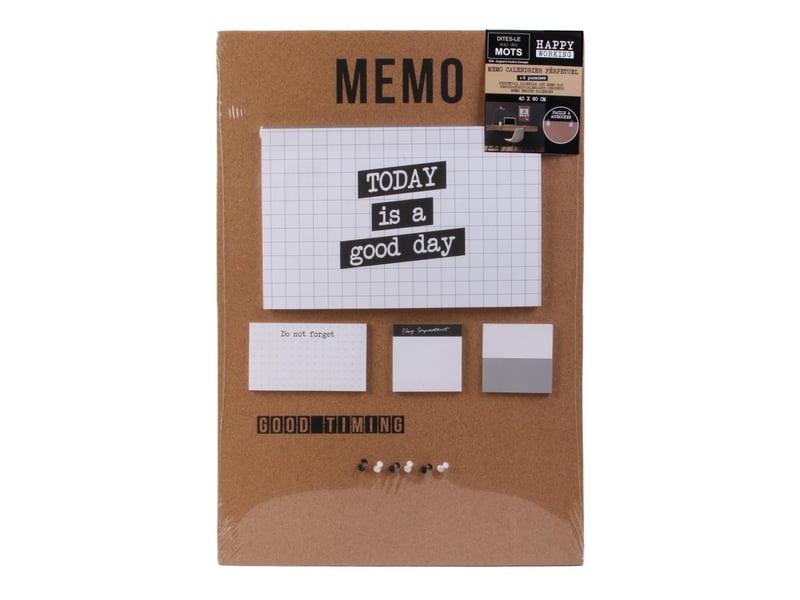  Mémo calendrier perpétuel working 60cm naturel  - Conforama D