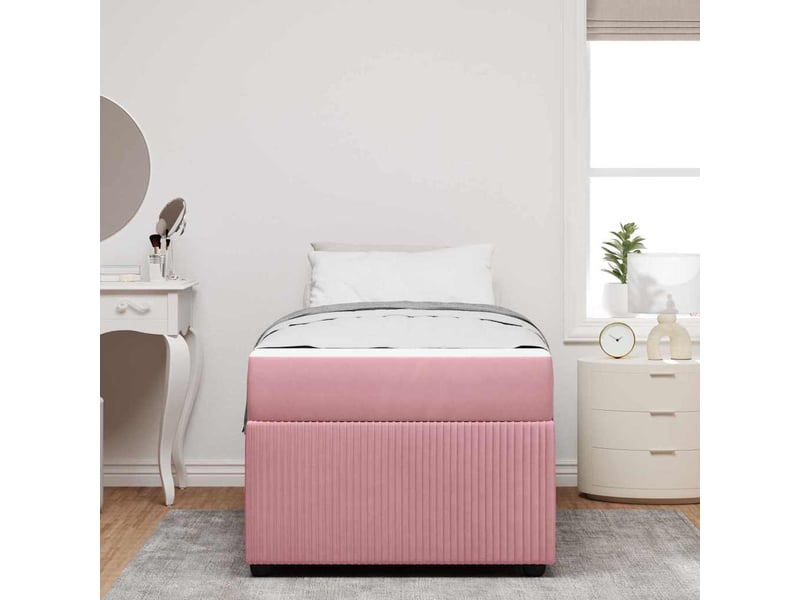  Lit simple- lit adulte -  cadre de lit rose 100 x 200 cm tissu  - Conforama B