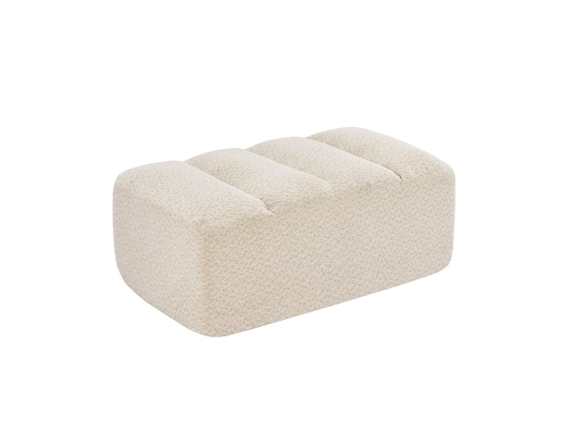  Pouf brravo en tissu polaire texturé, beige blanc, siège d’appoint confortable  - Conforama D
