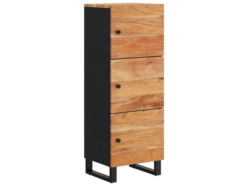  Buffet - bahut - meuble de rangement avec 3 portes 40x33x110 cm bois massif d'acacia et fer  - Conforama A