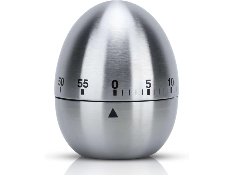 Minuteur à œufs en acier inoxydable - design élégant en forme d'œuf - minuteur de cuisine pour la cuisine jusqu'à 55 minutes none - Conforama A
