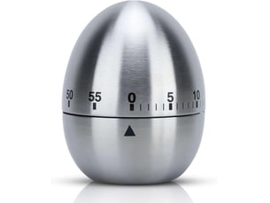 Minuteur à œufs en acier inoxydable - design élégant en forme d'œuf - minuteur de cuisine pour la cuisine jusqu'à 55 minutes