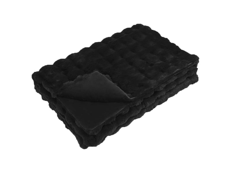  Couverture décorative, couverture antidérapante en fausse de lapin 4 pc noir shl21907  - Conforama E