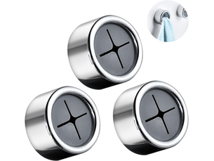 Accroche torchon, 3 pièces porte torchon, abs rond torchon cuisine, aucun perçage requis, pour salle de bain, armoire et placard, gris