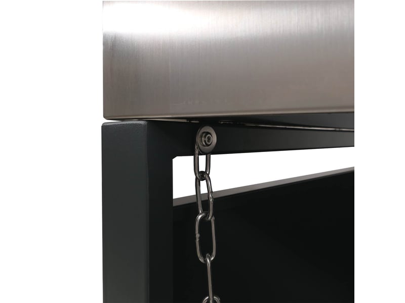  Cache poubelles triple avec jardinière intégrée 125x196x84 cm acier galvanisé inox anthracite 04_0009316  - Conforama C