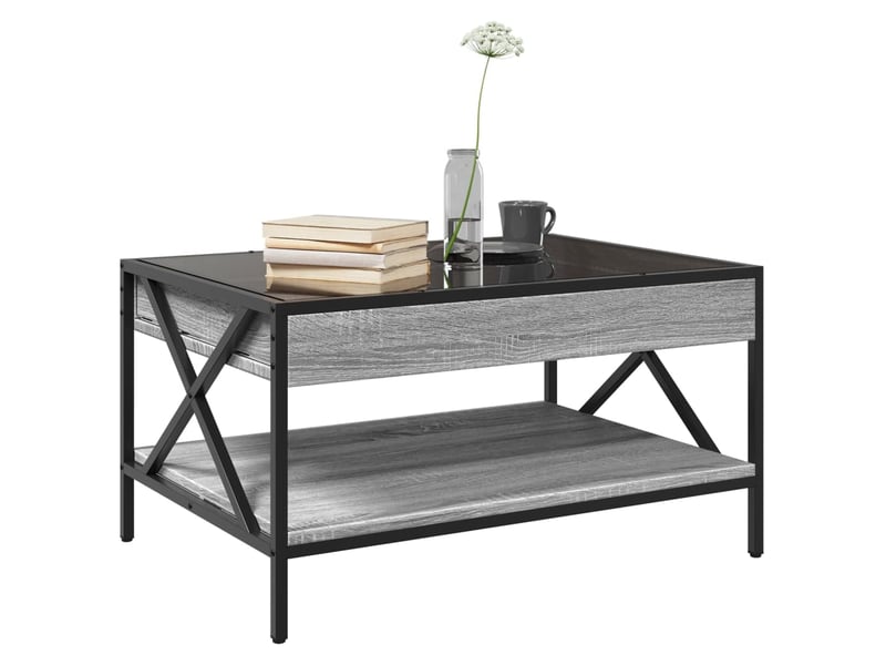  Table basse | table d'appoint salon avec led infini sonoma gris 70x50x38 cm  - Conforama E