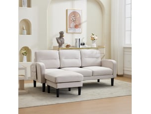 Canapé d'angle droit fixe <strong>MODENVIE</strong> <strong></strong> 3 places Tissu