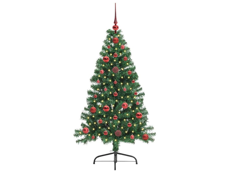 Sapin de noël artificiel, arbre de noël pré-éclairé vert 120 cm pvc shl9308 - Conforama C