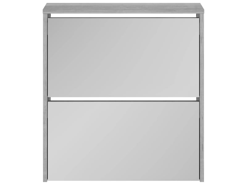  Meuble à chaussure, armoire à chaussures miroir 2 niveaux sonoma gris 63x17x67 cm  - Conforama D