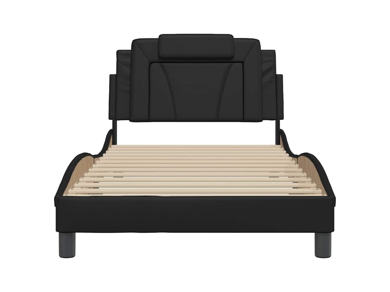  Lit simple- lit adulte -  cadre de lit viana sans matelas noir 100x200 cm similicuir  - Conforama C