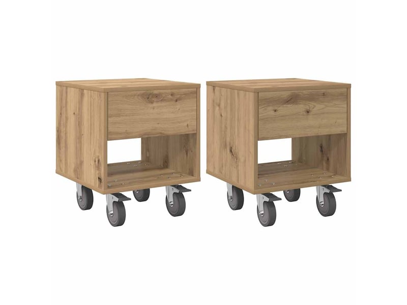  Table de chevet - cabinet de chevet - table de nuit 2 pc chêne artisanal 40,5 x 40 x 48 cm  - Conforama A