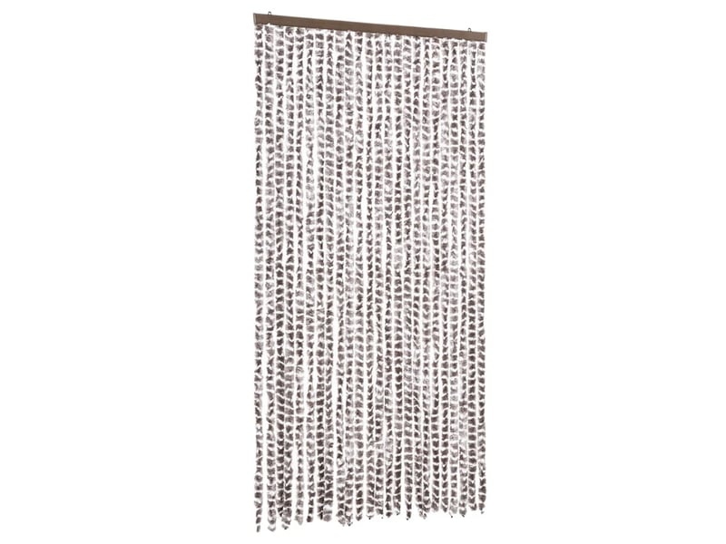  Rideau anti-mouches, moustiquaire taupe et blanc 100x230 cm chenille cf43580  - Conforama A