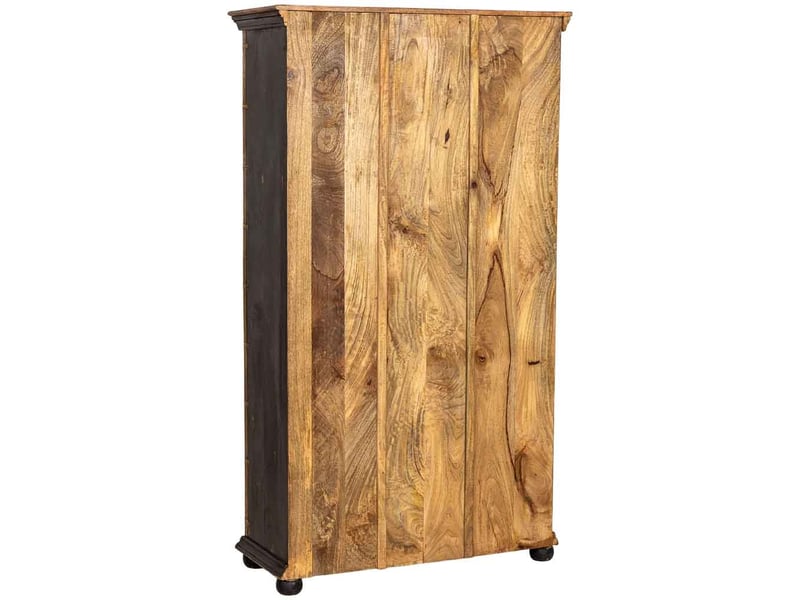  Armoire artisanale en bois noir 102x44x183h cm  - Conforama E