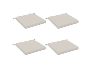 Lot de 4 coussins de siège, coussins d'assise soest 100 % polyester blanc cf60322