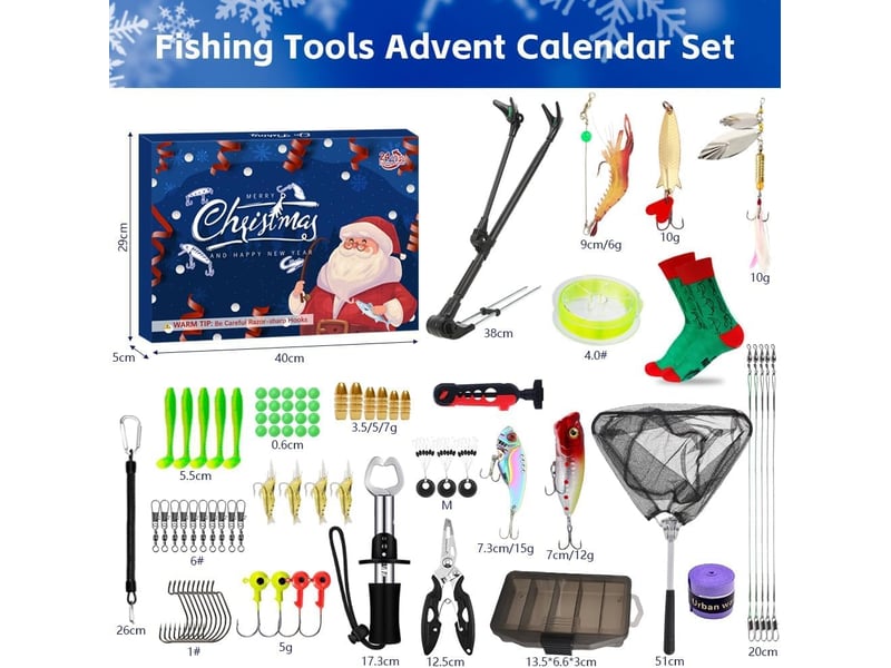  Calendrier de l’avent pêche 2026 pour homme, 24 jours d’outils et accessoires de pêche, cadeau de noël pour pêcheur  - Conforama C