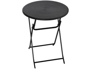Table de jardin pliante ø60 cm aspect bois métal gris foncé