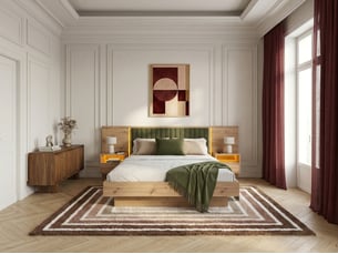 Lit coffre 160x200 cm <strong>BOBOCHIC</strong> <strong>RIAD</strong> coloris vert
