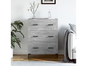 Buffet - bahut - meuble de rangement gris béton 69,5x34x90 cm bois d'ingénierie