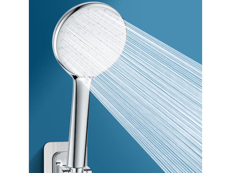  Robinet baignoire argenté, douchette, mitigeur 2 sorties, monocommande, support et flexible 1.5m. Pour bain et douche, design moderne et fonctionnel.  - Conforama B