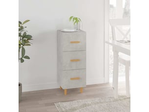 Buffet - bahut - meuble de rangement gris béton 34,5x34x90 cm bois d'ingénierie