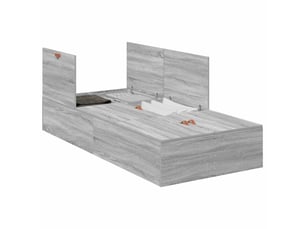 Lit simple 90x200 cm    coloris gris