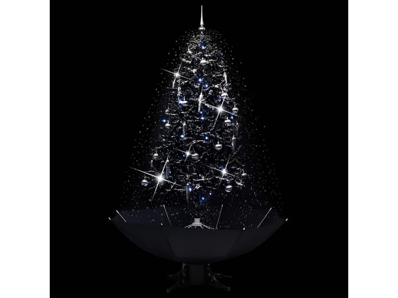  Arbre de noël, sapin de noël neigeux avec base de parapluie noir 190 cm pvc  - Conforama C