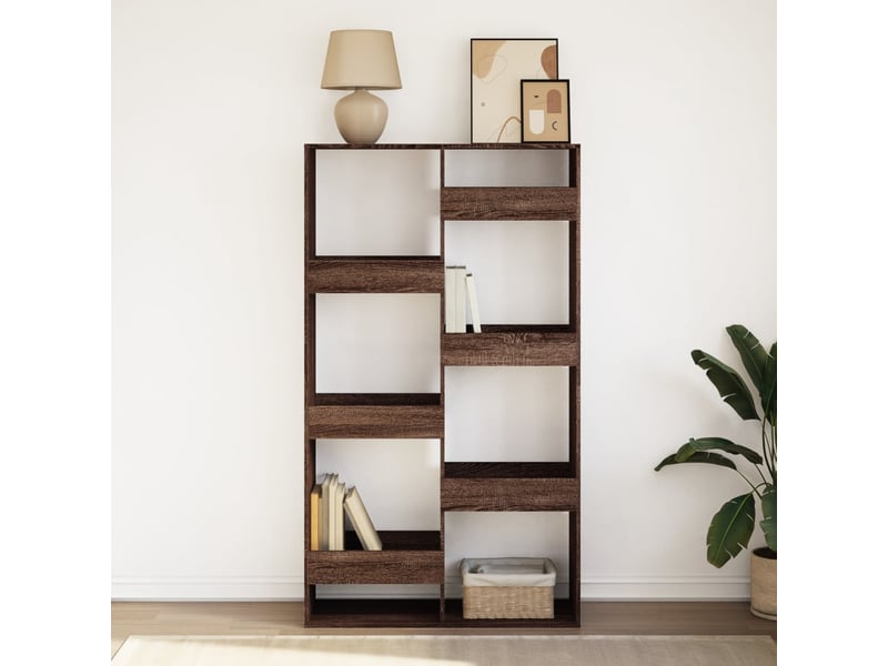  Bibliothèque, étagère de rangement chêne marron 100x33x175 cm bois d'ingénierie  - Conforama C