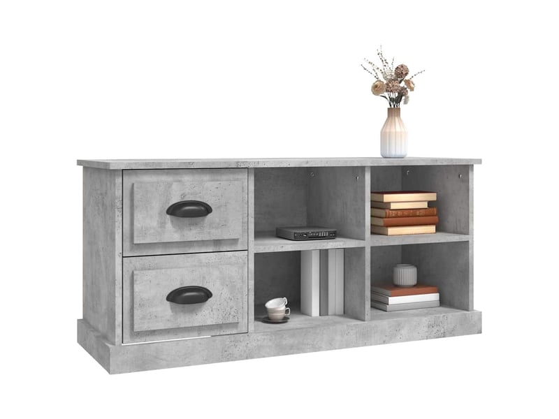  Meuble tv - banc tv - meuble de rangement gris béton 102x35,5x47,5 cm bois d'ingénierie  - Conforama D
